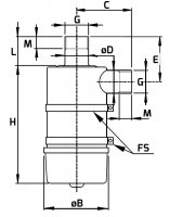 Zyklon-Patronenfilter für Leitungseinbau - 25FC-9 - Zyklonfilter 4 Zoll